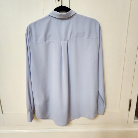 H&M Matte satin button front blouse - Pale Blue - Size 12 - EUC - Picture 2 of 9